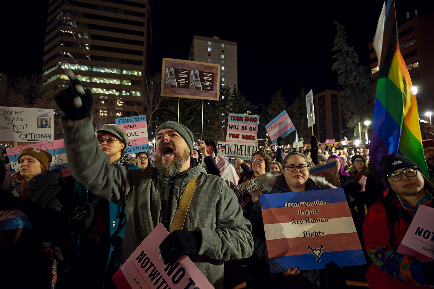 Transgender Day of Remembrance turns to protest at McDougall Centre